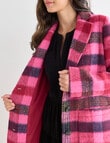Whistle Long Sleeve Pocket Coat, Berry Check product photo View 05 S