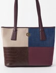 Boston + Bailey Faux Croc Patchwork Tote Bag, Brown product photo View 03 S