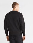 Calvin Klein Perforated Monologo Crew Neck Jumper, Black product photo View 03 S
