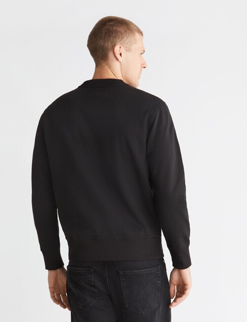 Calvin Klein Perforated Monologo Crew Neck Jumper, Black product photo View 03 L