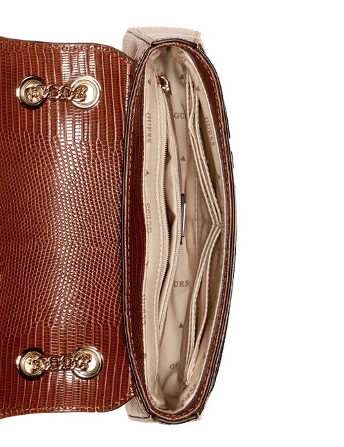 【ブラウン(COG)】GUESS ショルダーバッグ (W)ARLENA Lizard Crossbody ARLENA Lizard Convertible Crossbody ショルダーバッグ レディース