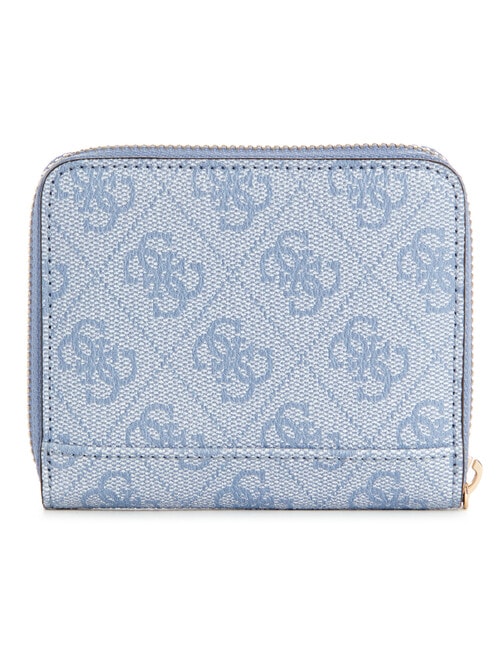 Guess Laurel Small Zip Around Wallet, Light Blue Logo product photo View 02 L