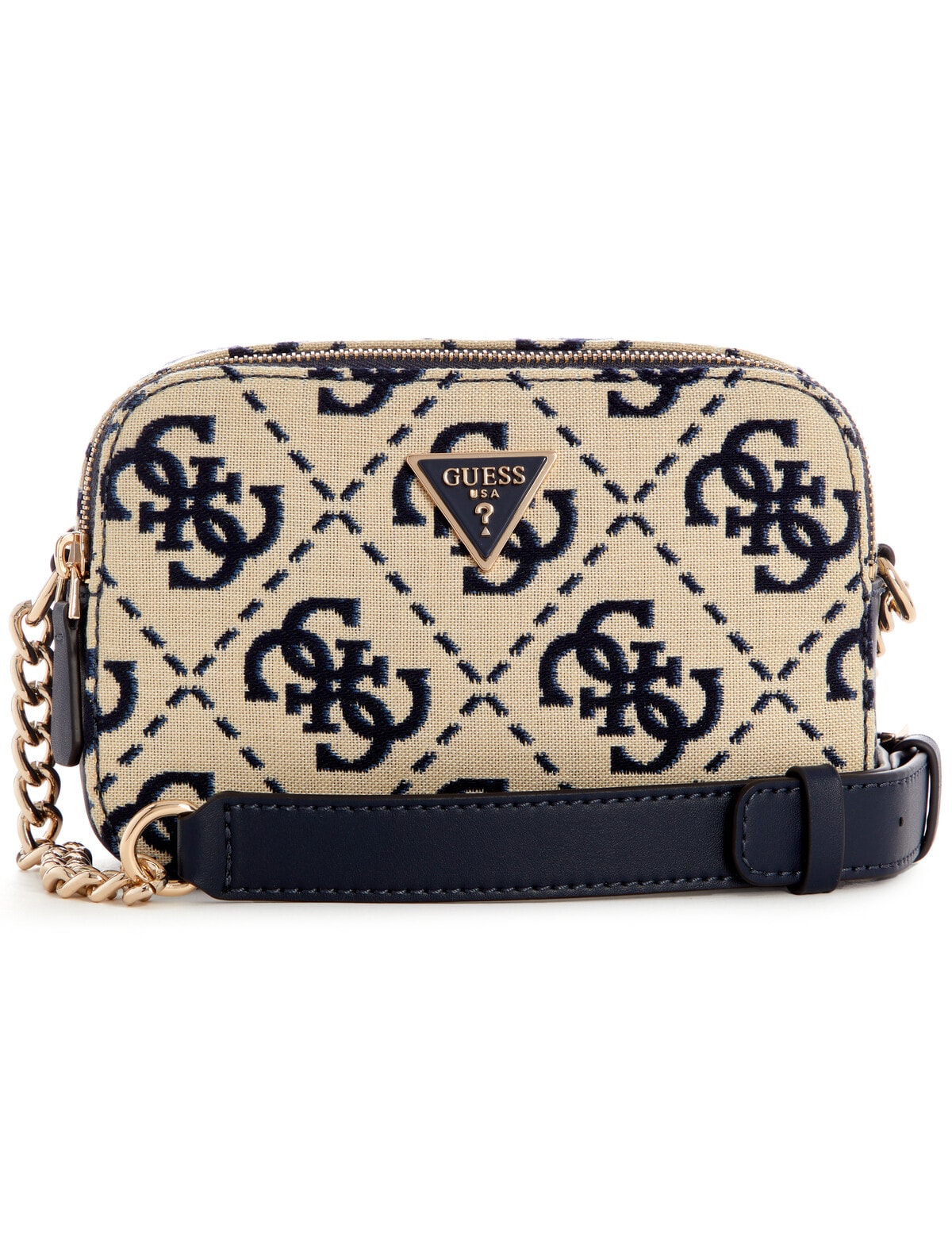 Guess Ruma Crossbody Camera Bag, Navy Logo Handbags