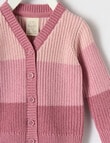 Little Bundle Knit V-Neck Cardigan, Ombre Pink product photo View 03 S