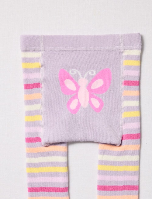 Teeny Weeny Cotton Butterfly Jaquard Leggings, Lilac product photo View 02 L