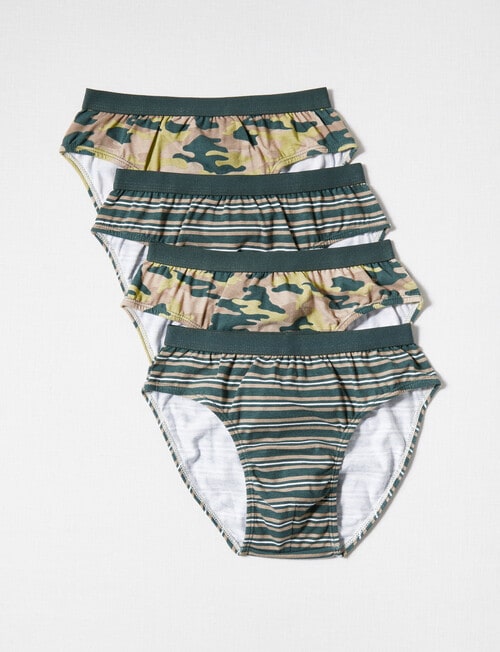 Blue Ink Camo Brief, 4-Pack, Green, 2-16 product photo