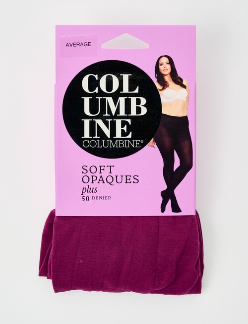 Columbine Plus Size Soft Opaque Tight, 50D, Magenta product photo