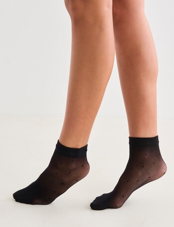 Columbine Ladylike Anklet Hosiery, Black product photo