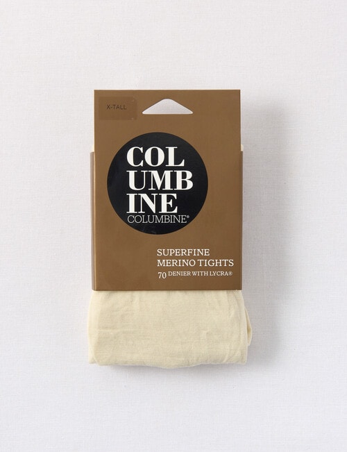 Columbine Superfine Merino Plain Knit Tight, Ivory product photo View 02 L