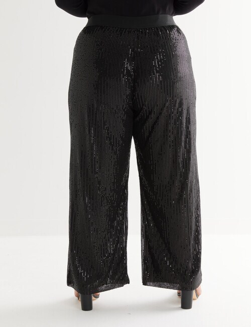 Studio Curve Sequins Pant, Black product photo View 02 L
