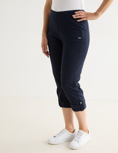 Line 7 Rolled Hem Capri Pant, Navy product photo