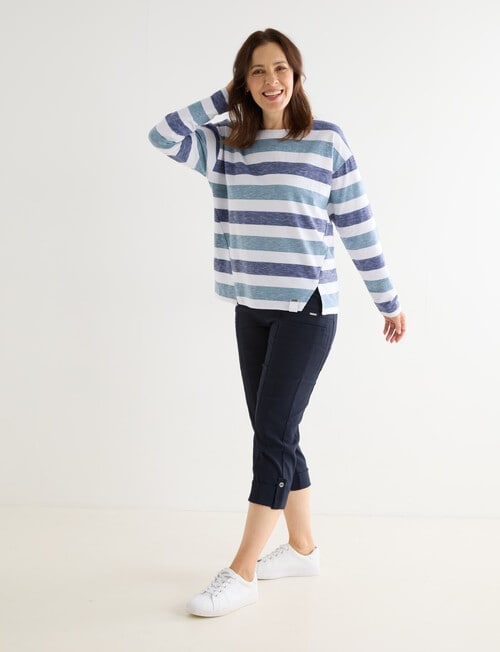 Line 7 Rolled Hem Capri Pant, Navy product photo View 03 L