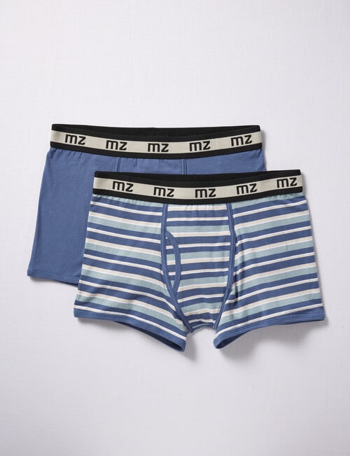 Mazzoni Open Front Stripe Trunk, 2-Pack, Blue Stripe & Plain Blue product photo