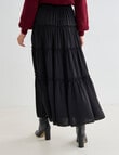 Whistle Satin Tiered Maxi Skirt, Black product photo View 02 S