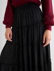 Whistle Satin Tiered Maxi Skirt, Black product photo View 04 S