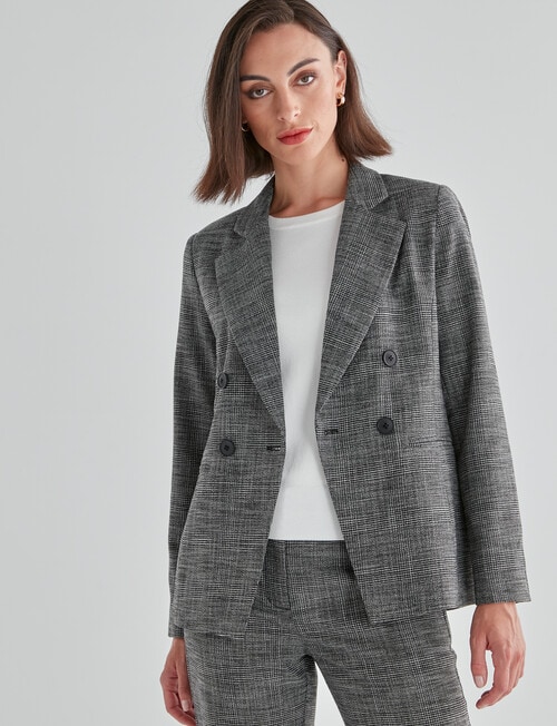 Oliver Black Long Sleeve Blazer, Charcoal Check product photo View 05 L