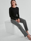 Oliver Black Straight Leg Classic Pant, Charcoal Check product photo View 03 S