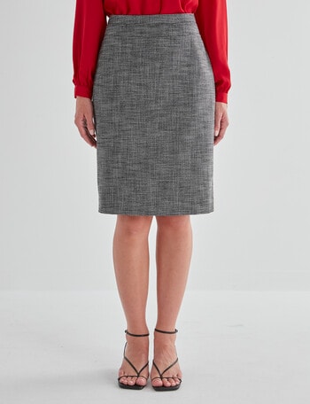 Oliver Black Tailored Pencil Skirt, Charcoal Check product photo
