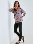 Ella J Butterfly 3/4 Soft Touch Batwing Top, Aubergine product photo View 05 S