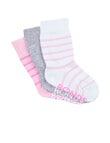 Bonds Stay Ons Crew Socks, 3-Pack, Stripe Pinks product photo View 02 S