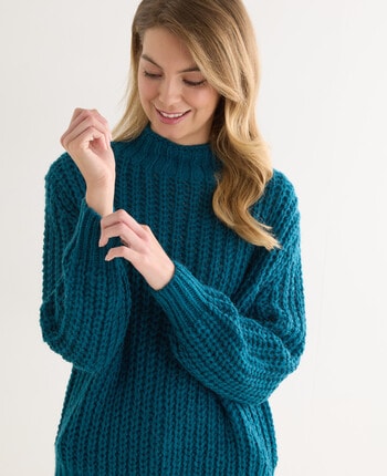 Zest Chunky Knit Jumper, Bright Teal product photo