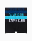 Calvin Klein Intense Power Cotton Trunk, 3-Pack, Navy Peony, Black & Blue Atoll product photo