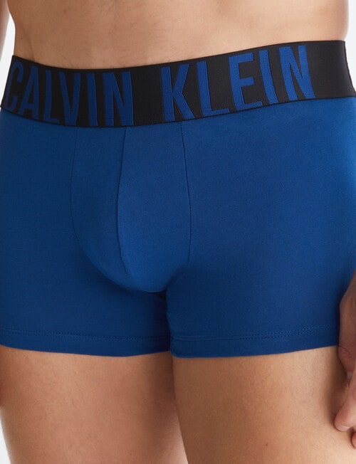 Calvin Klein Intense Power Cotton Trunk, 3-Pack, Navy Peony, Black & Blue Atoll product photo View 04 L