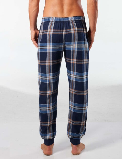 Mitch Dowd Bobby Check Bamboo-Blend Flannel Slim Leg Sleep Pant, Navy product photo View 02 L