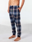 Mitch Dowd Bobby Check Bamboo-Blend Flannel Slim Leg Sleep Pant, Navy product photo View 03 S