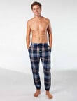 Mitch Dowd Bobby Check Bamboo-Blend Flannel Slim Leg Sleep Pant, Navy product photo View 04 S