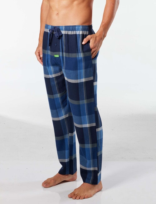 Mitch Dowd Midnight Check Bamboo Flannel Sleep Pant, Blue product photo View 03 L