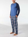 Mitch Dowd Ricky Cotton Flannel Long Pyjama Set, Blue product photo View 03 S