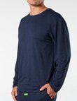 Mitch Dowd Bamboo-Blend Long Sleeve Knit Top, Navy product photo View 03 S