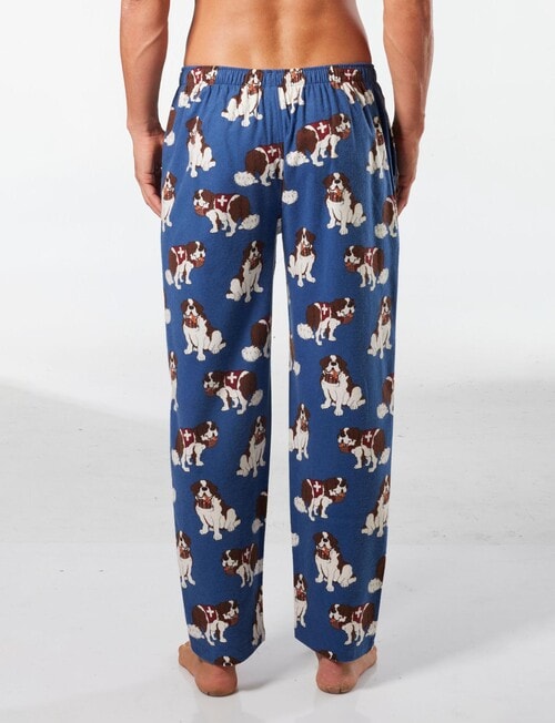 Mitch Dowd Rescue Dogs Cotton Flannel Sleep Pant, Blue product photo View 02 L