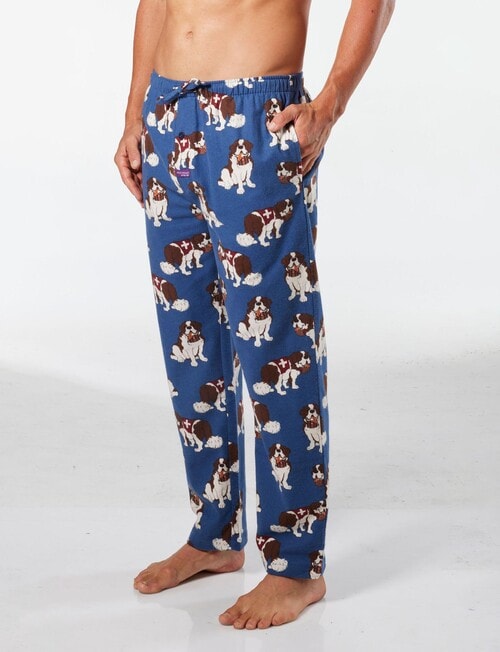 Mitch Dowd Rescue Dogs Cotton Flannel Sleep Pant, Blue product photo View 03 L