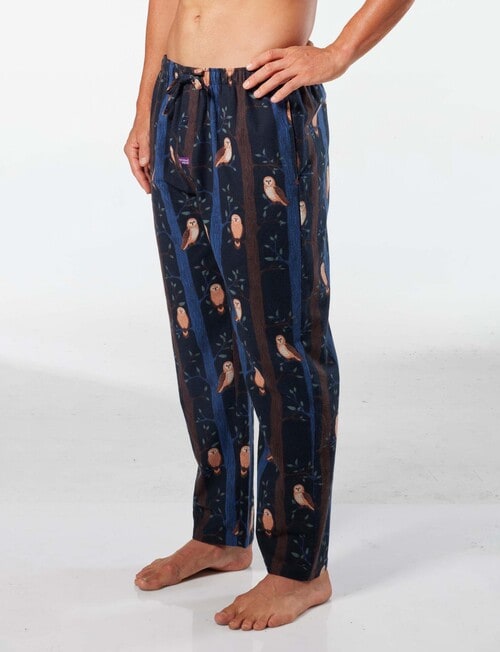 Mitch Dowd Night Owls Cotton Flannel Sleep Pant, Navy product photo View 03 L