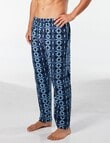 Mitch Dowd Circle Geo Cotton Flannel Sleep Pant, Navy & Blue product photo View 03 S