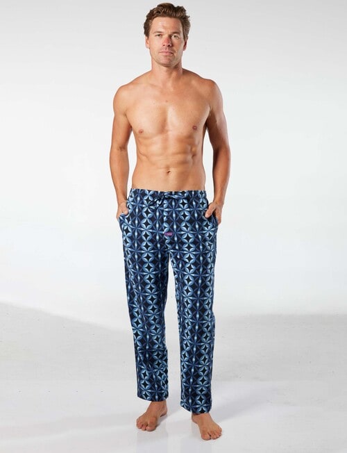 Mitch Dowd Circle Geo Cotton Flannel Sleep Pant, Navy & Blue product photo View 04 L