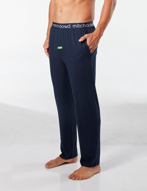 Mitch Dowd Soft Bamboo-blend Knit Sleep Pants, Navy product photo View 03 L