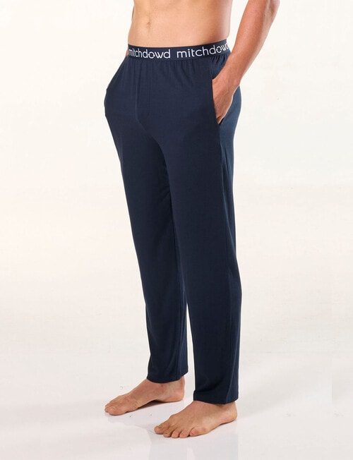Mitch Dowd Soft Bamboo-blend Knit Sleep Pants, Navy product photo View 03 L