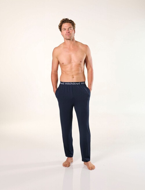 Mitch Dowd Soft Bamboo-blend Knit Sleep Pants, Navy product photo View 04 L