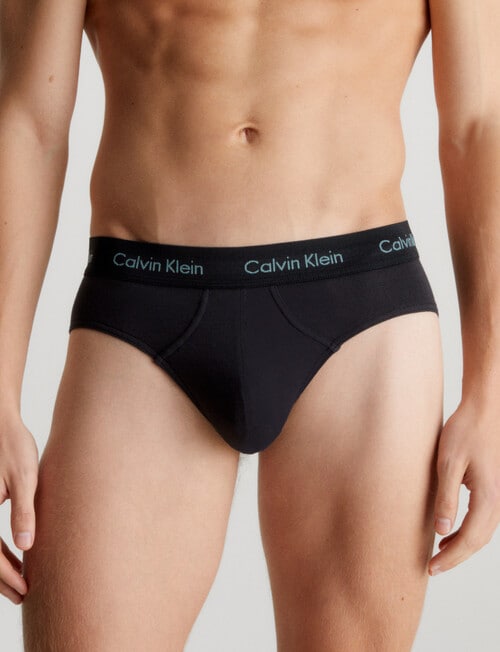 Calvin Klein Engineered Cotton Stretch Hip Brief, 3-Pack, Black product photo View 04 L