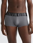 Calvin Klein Intense Power Low Rise Trunk, 3-Pack, Black, Grey Sky & Pompeian Red product photo View 02 S