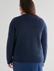 Studio Curve Fluffy Jumper, Navy product photo View 02 S