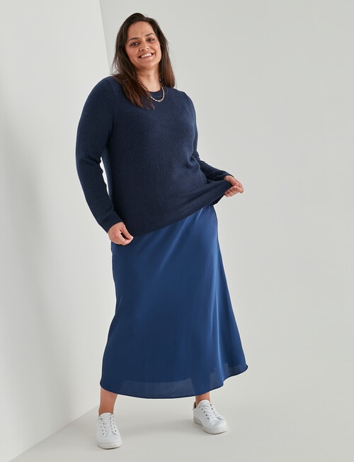 Studio Curve Fluffy Jumper, Navy product photo View 03 L