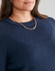 Studio Curve Fluffy Jumper, Navy product photo View 04 S