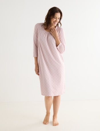 Ruby & Bloom Soft Touch Spot Nightie, Dusky Pink product photo