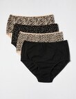 Lyric Full Briefs, Black Animal, 4-Pack, 8-26 product photo