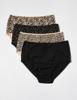Lyric Full Briefs, Black Animal, 4-Pack, 8-26 product photo