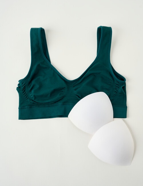 Lyric Seamfree Crop Top Removable Pads, Emerald, 8-22 product photo View 04 L